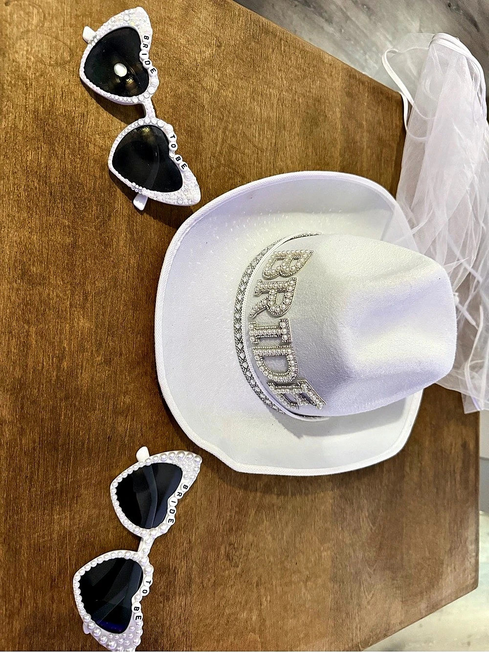 Rhinestone Sunglasses Set in White & Black Like New